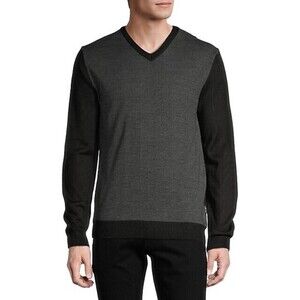 Horst Micro Pattern Wool Blend Colourblock Sweater Size XXL Made In Italy